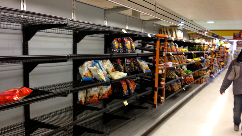 Illustration for article titled Shoppers In Sandy's Path Leave Behind Cheese, Pretzels, And Sparkling Water